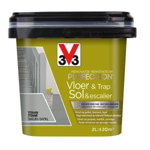Peinture sol et escalier V33- Rénovation parfaite titane satiné 2L