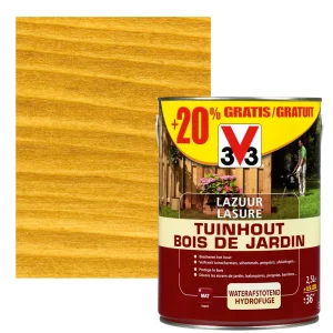 Lasure bois de jardin V33 brun clair mat 2.5L + 20%