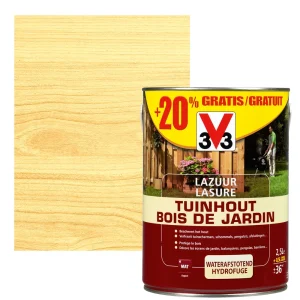 Lasure bois extérieurs V33 Incolore mat 5L + 20%