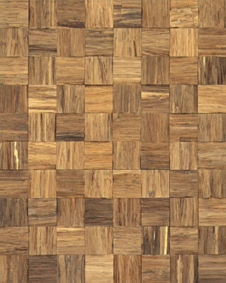 BAMBOOTOUCH - Habillage mur 3D Carré Caramel