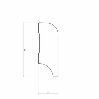 Alternative view of Plinthe colonial - 58x20mm