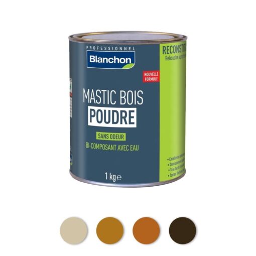 Blanchon - Mastic à bois en poudre bi-composant avec eau - sans odeur – Image 3