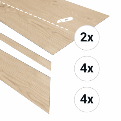Marches d'escalier en PVC panna cotta 45,7 x 152,4 cm (4 pièces)